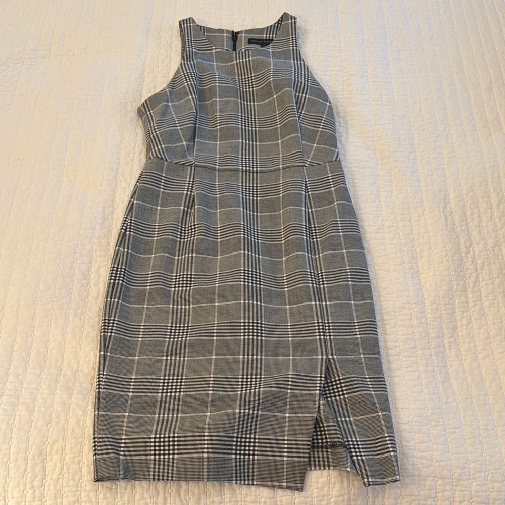 Banana Republic Black and White Sheath Midi Dress Halter
